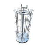 Postcard turnstile display in silver metal