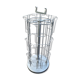 Postcard turnstile display in silver metal