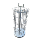 Postcard turnstile display in silver metal