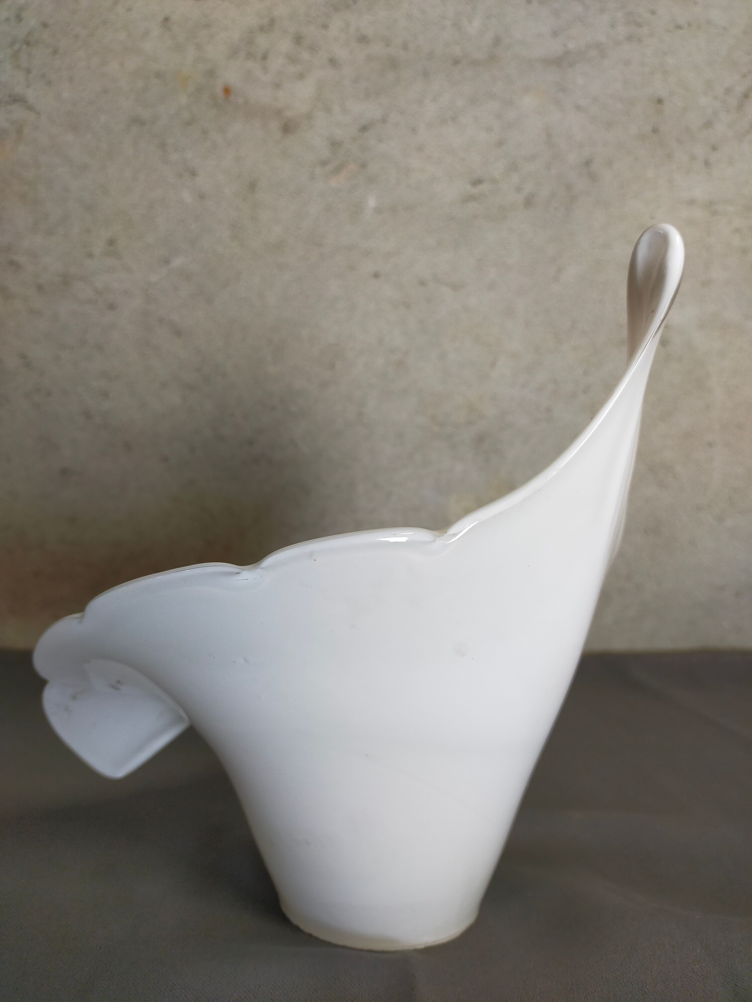 Vintage tulip white lampshade in blown glass Murano