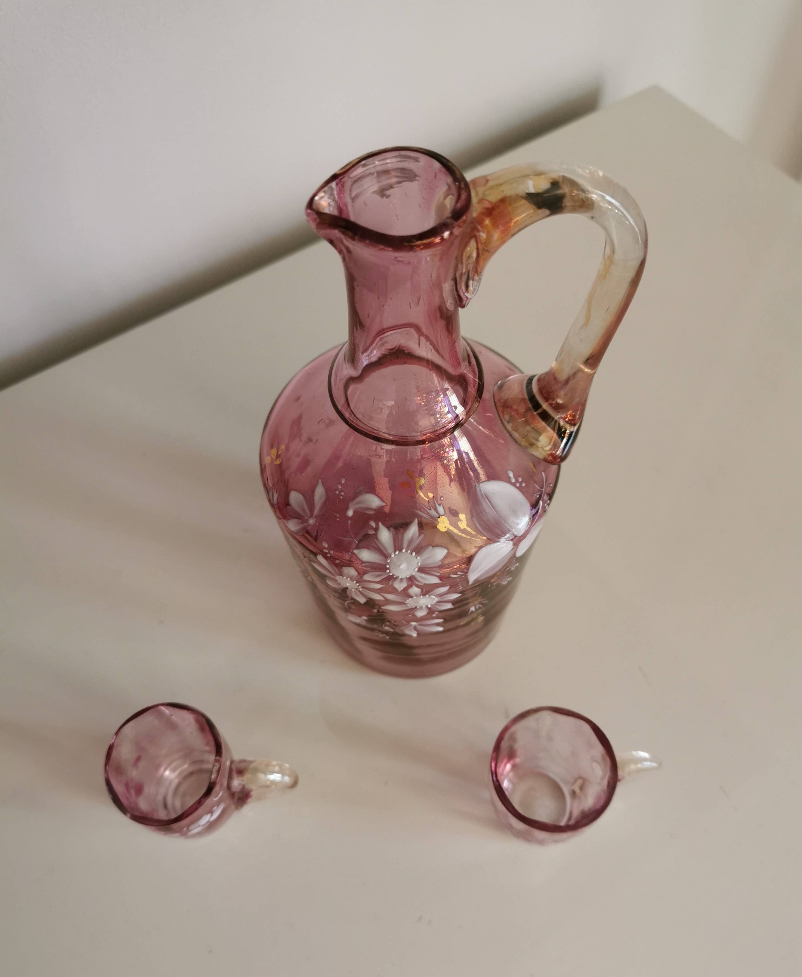 Licorera / jarra francesa y vasos – art noveau