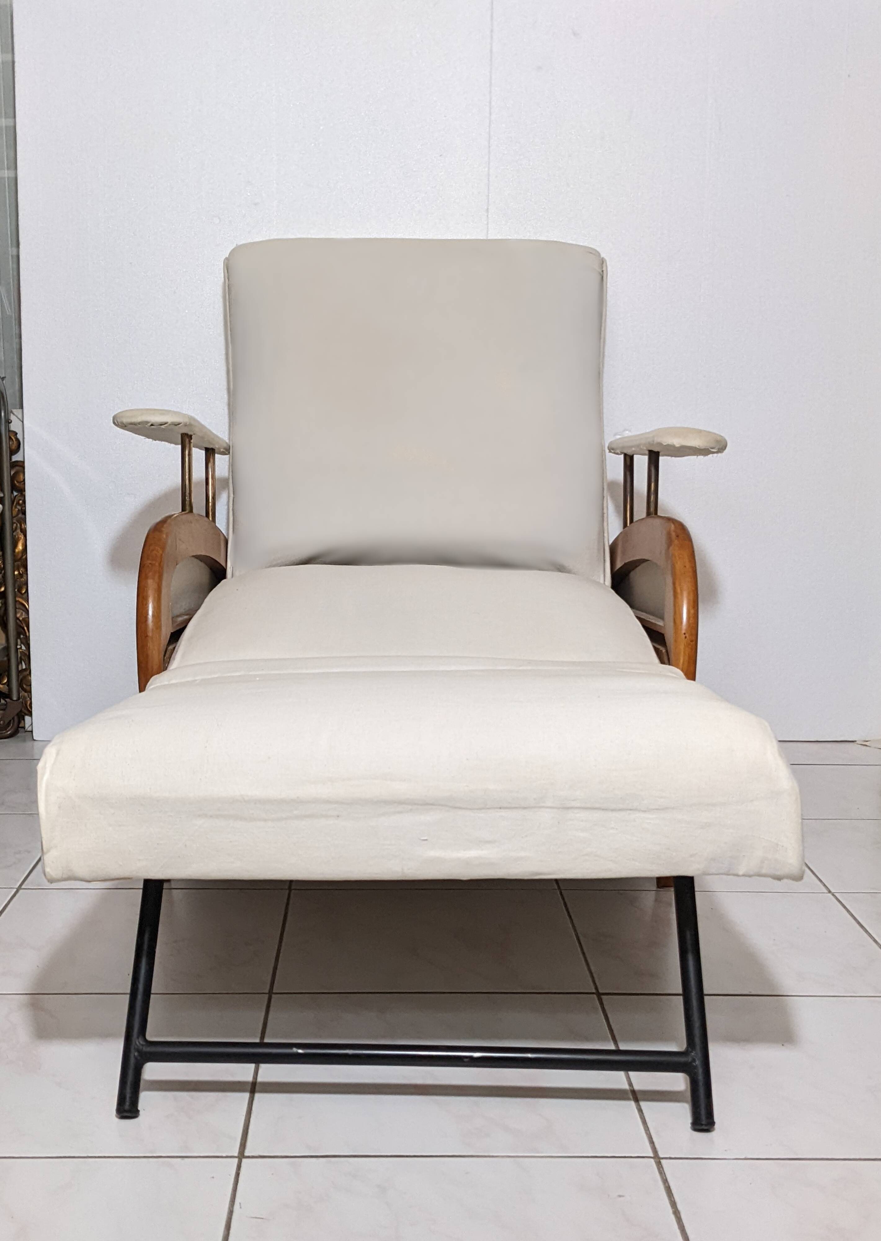 Transatlantic racing armchair, Art Deco period, modular and convertible into a daybed, 1930s