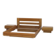 140 cm bed and bedside tables in certified solid elm regain