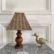 Wooden lamp, rope shade, 70s