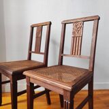 Art Deco chairs in new caned oak