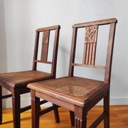 Art Deco chairs in new caned oak