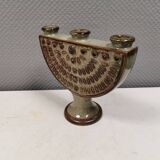 Three-armed ceramic candlestick. Denmark 1970s