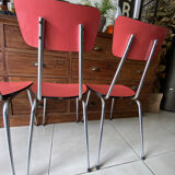 Set of 4 vintage red Formica chairs