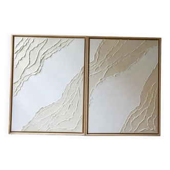 Duo of textured paintings