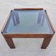 MCM coffee table in walnut and smoked glass by Afra and Tobia Scarpa, 1960s
