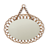 Oval rattan mirror 60s/70s