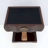 Pair of Art Deco Italian Walnut Briar and Maple Bedside Tables, 1920s