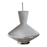 Suspension lamp Diabolo saucer in frosted glass.