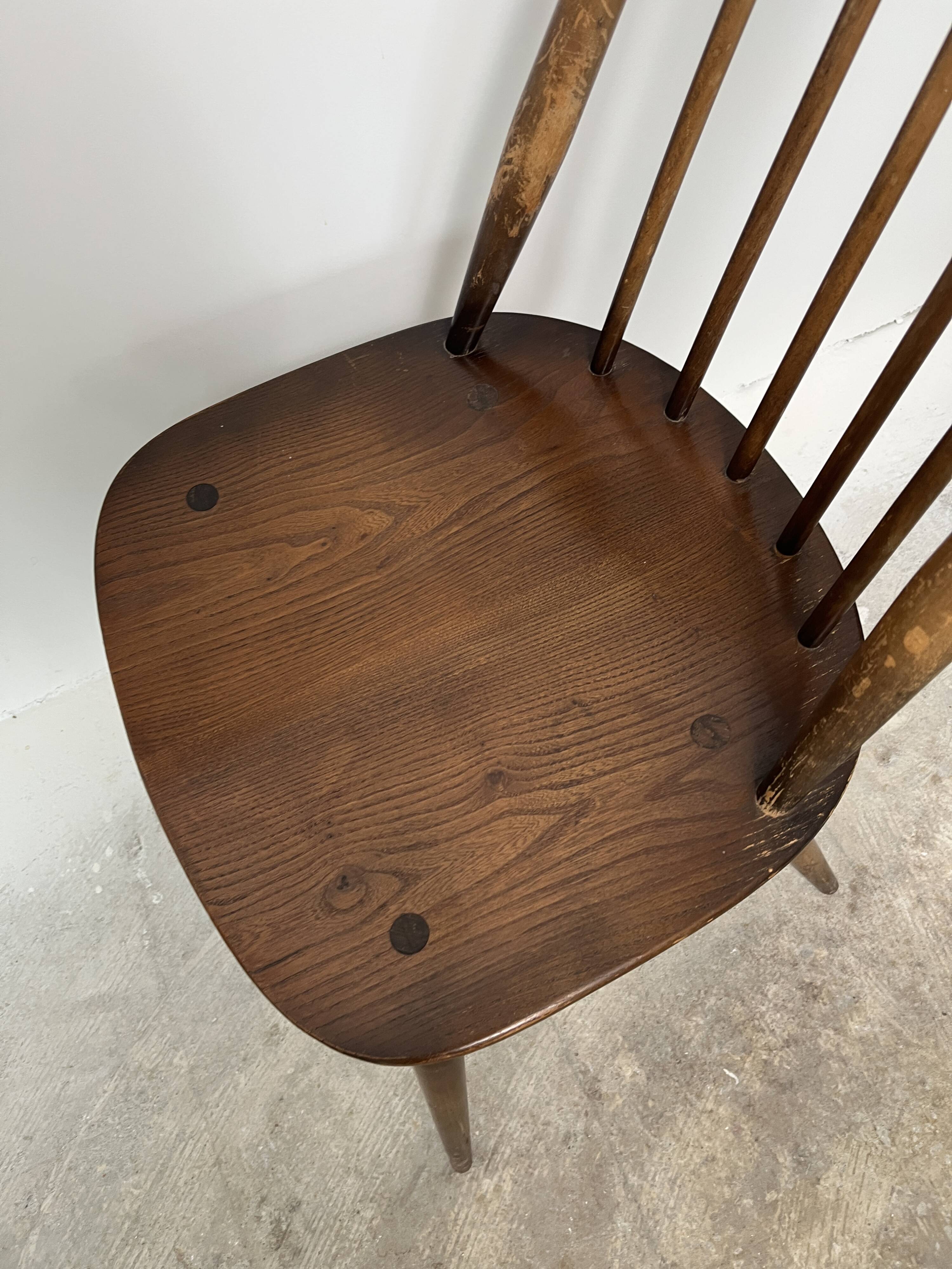 Set of 3 Ercol Goldsmith Scandinavian style wooden chairs