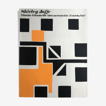 Shirley jaffe, galerie jean fournier & cie, 1969. affiche originale en sérigraphie