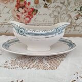 Saaucière in iron earth sarreguemines model carina decoration blue frieze