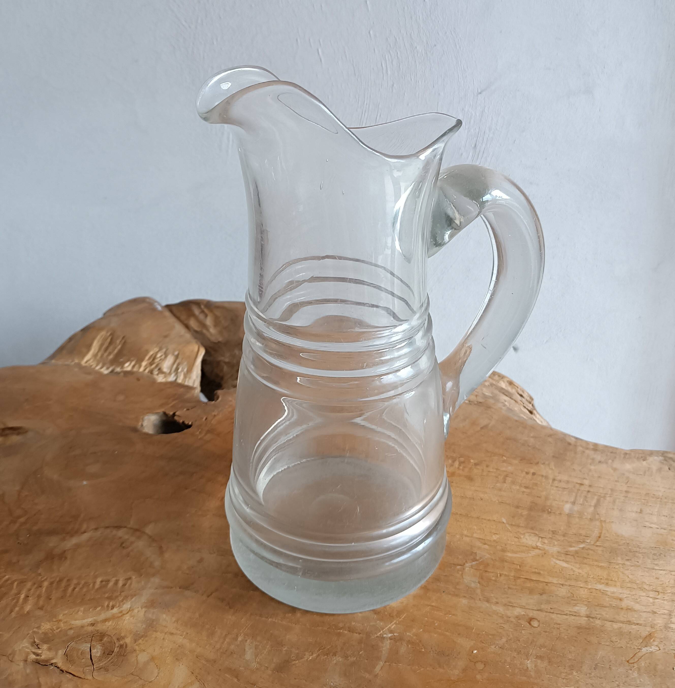 Large Normandy cider pitcher in blown glass, 19th century
