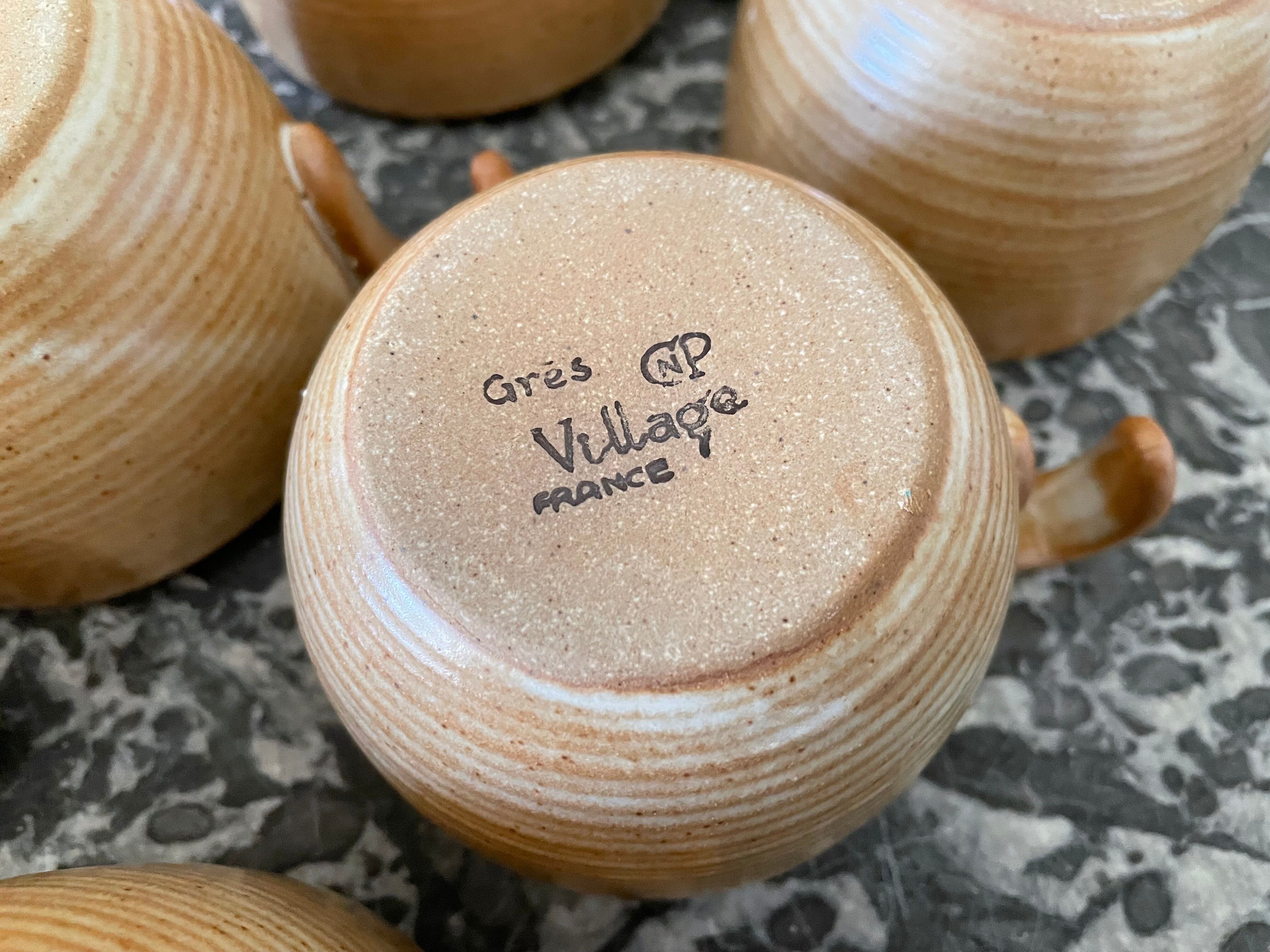 Tasses à thé grès Village France CNP