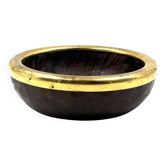Mid-century brass and wood bowl, Italy 1970s