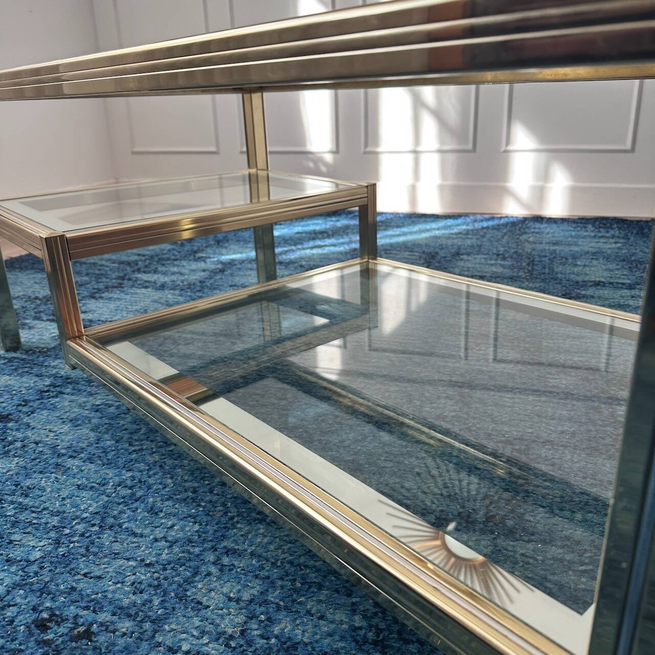 Vintage gold and silver coffee table