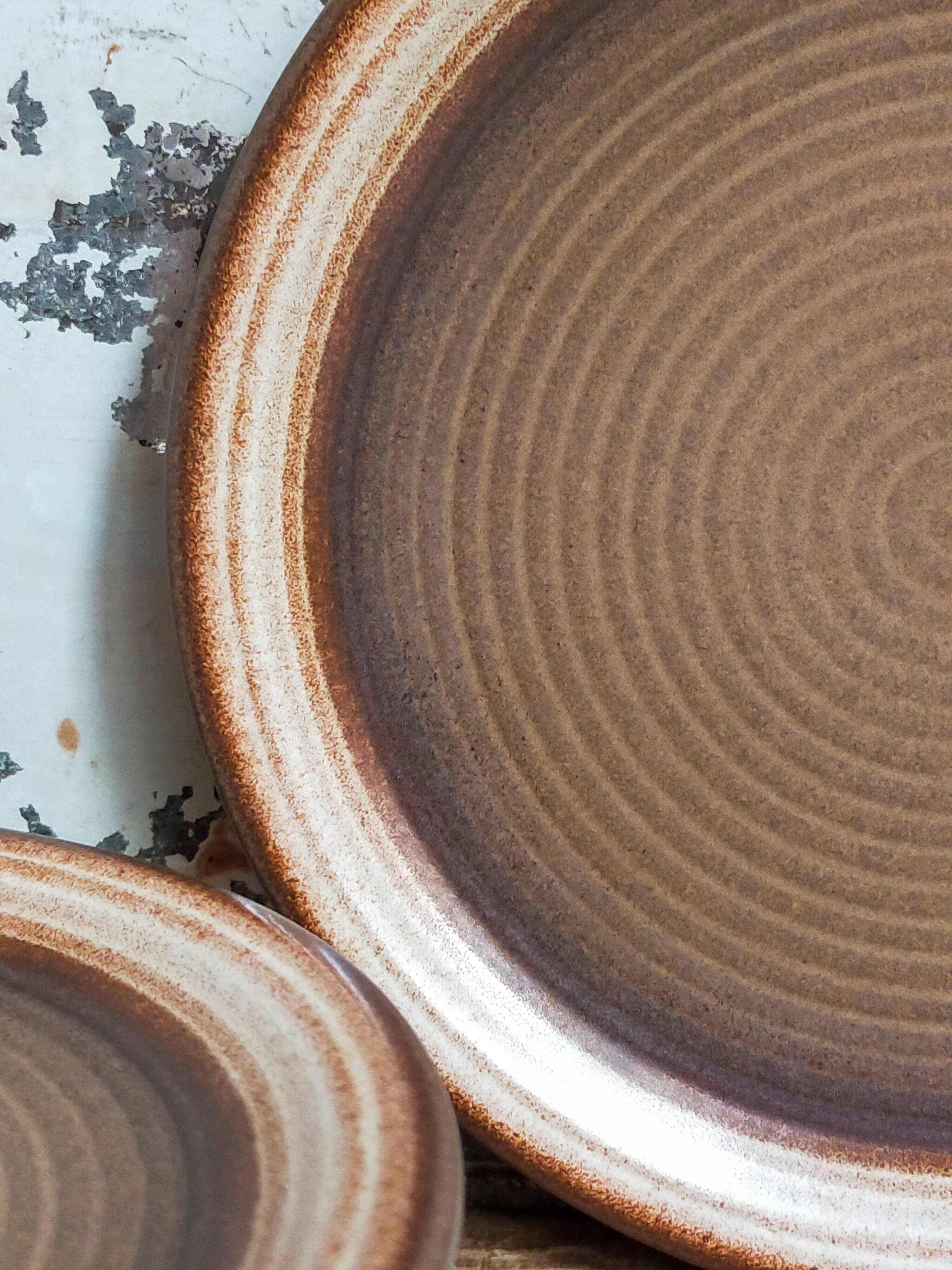 Six original vintage gerzit west germany stoneware plates