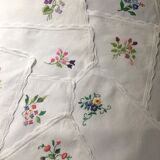 8 hand-embroidered napkins