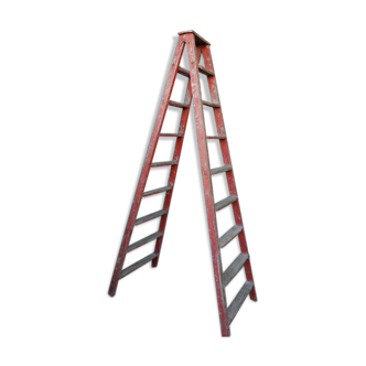 Wooden workshop folding stepladder