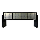 Italian Midcentury Black and Silver Leaf Sideboard, 1950s