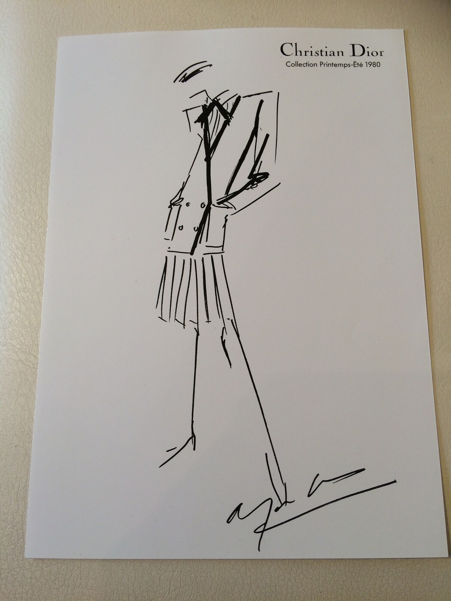 Christian dior, nice sketch of the 1980s black-and-white press mode