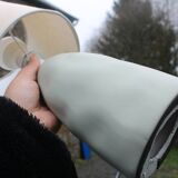 Lampe en céramique vert-gris, style minéral – H37