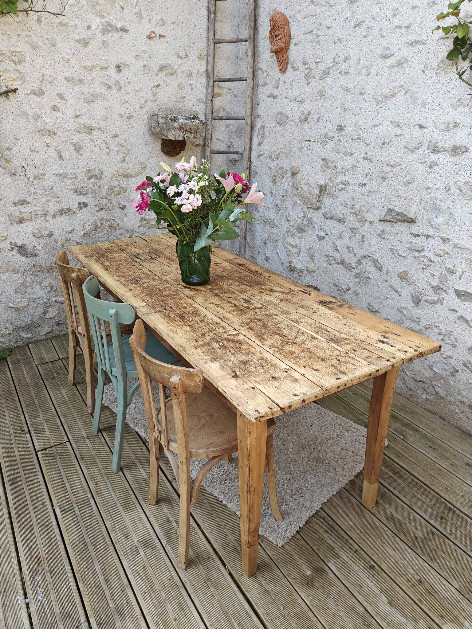 Restored old farmhouse table
