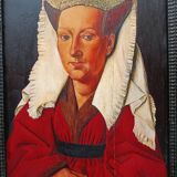 oil on wood, portrait of Marguerite VAN EYCK, copy by Henri BOURINET 1982