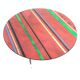Vintage Round Coffee Table with a Red Striped Glass Top, Italy