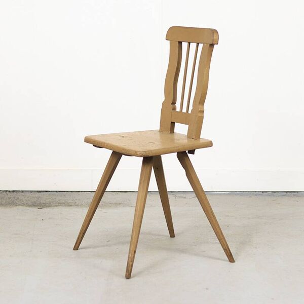 Chaise primitive de montagne antique du 19ème siècle