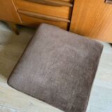 Large brown velvet pouf