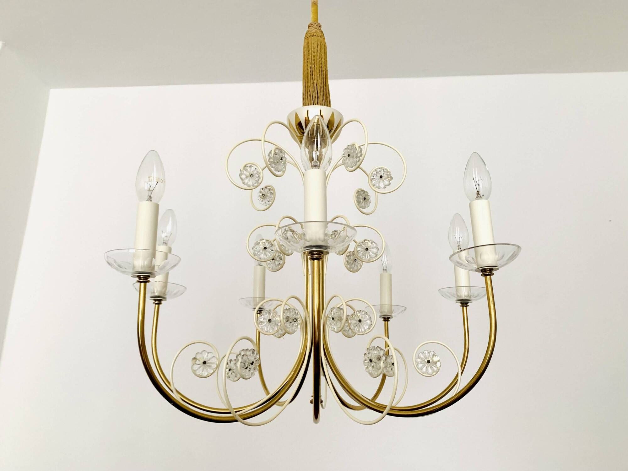 Crystal Glass Chandelier by Vereinigte Werkstätten Collection