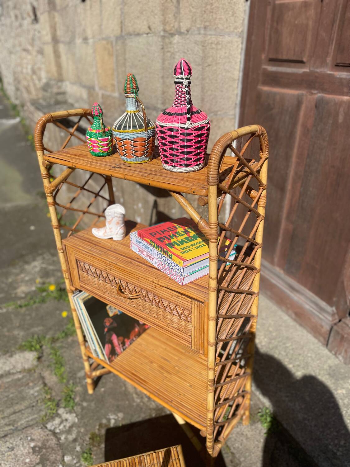 Rattan living room set, 1970s