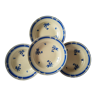 Set de 4 assiettes creuses Badonviller fleurs bleues anciennes vintage