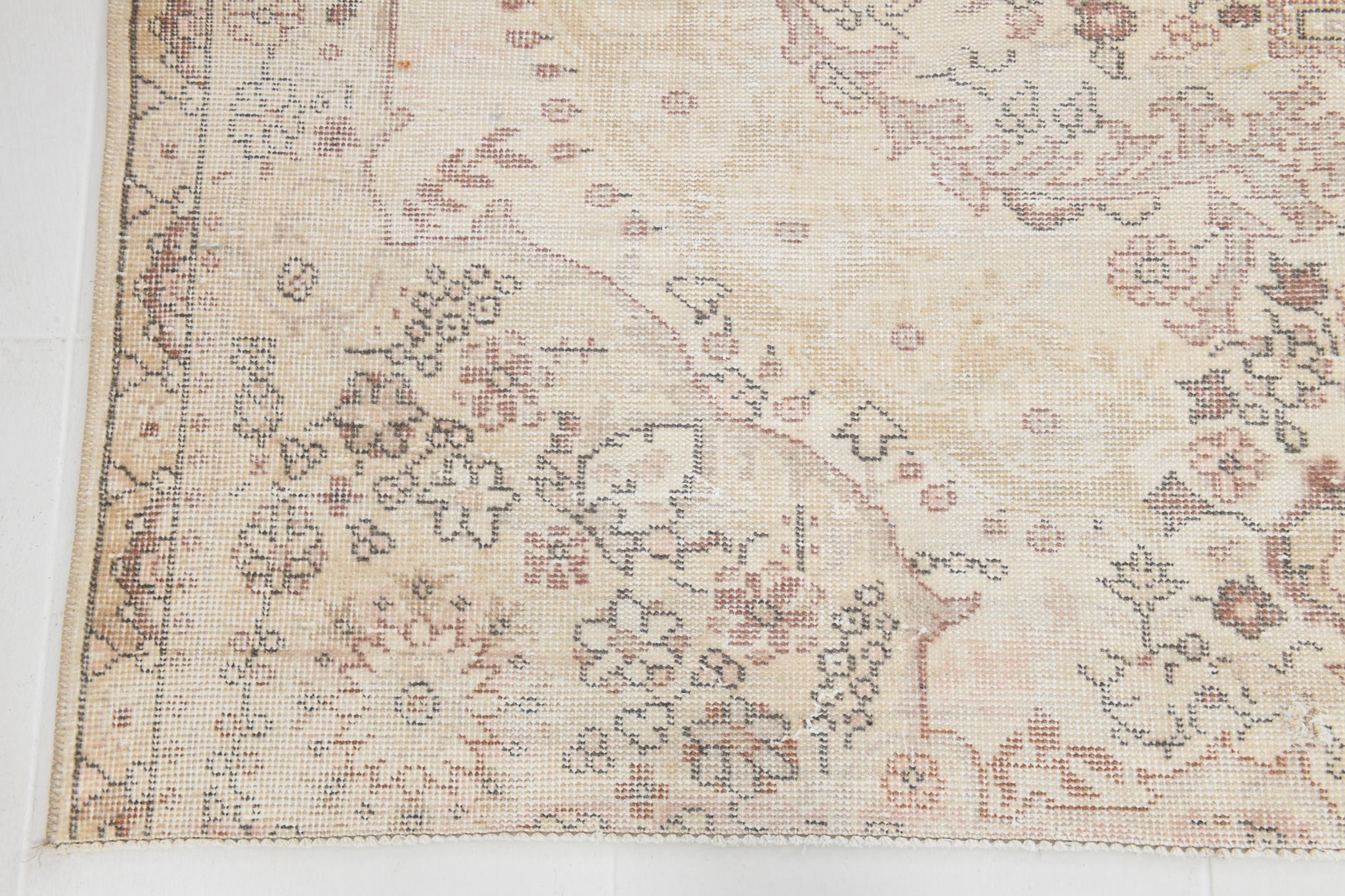 Tapis beige classique Distressed 282x193cm