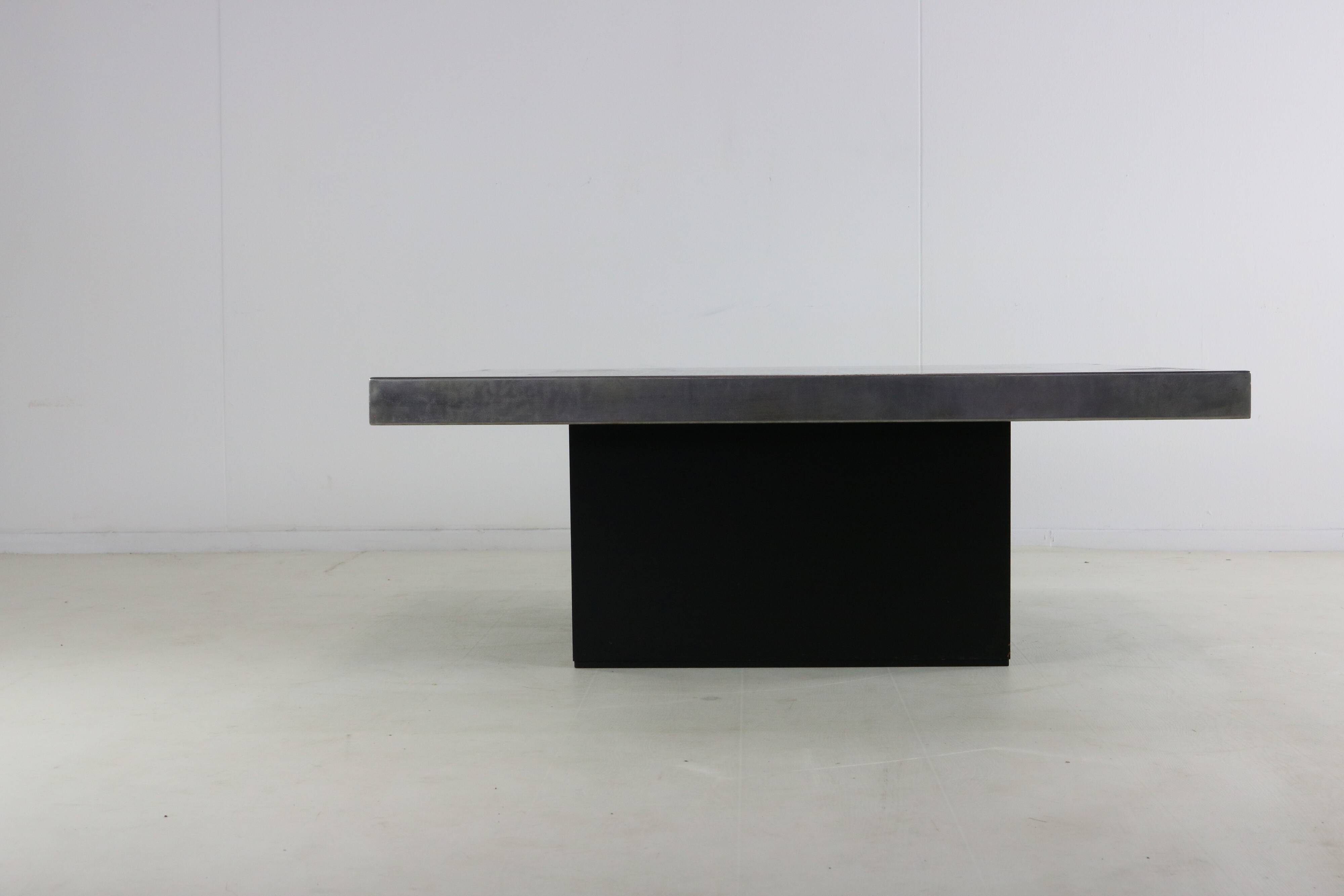 German design etched metal coffee table by Heinz Lilienthal