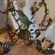 Chandelier cage décor birds and flowers in Meissen porcelain