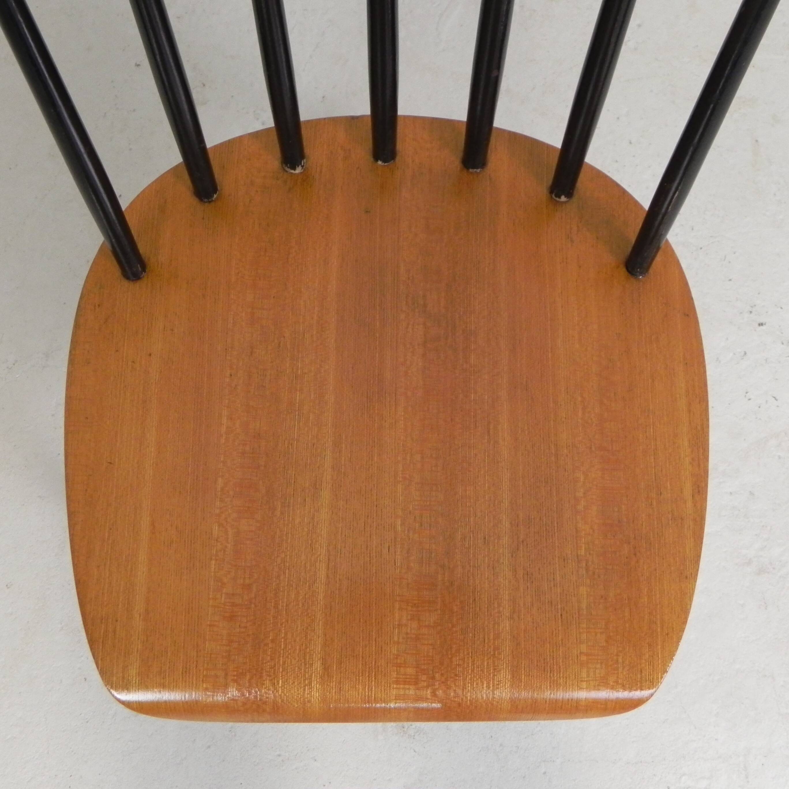 Set of 4 Fanett model slatted chairs, Tapiovaara, 1960s
