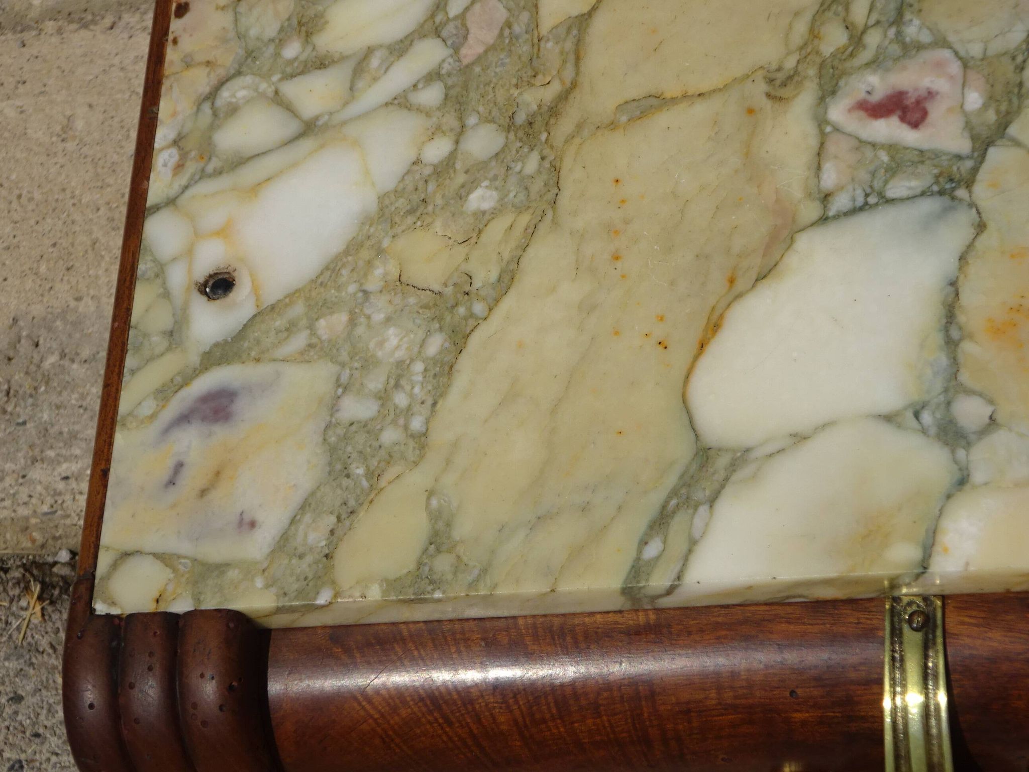 Enfilade Art Déco en noyer et plateau en marbre