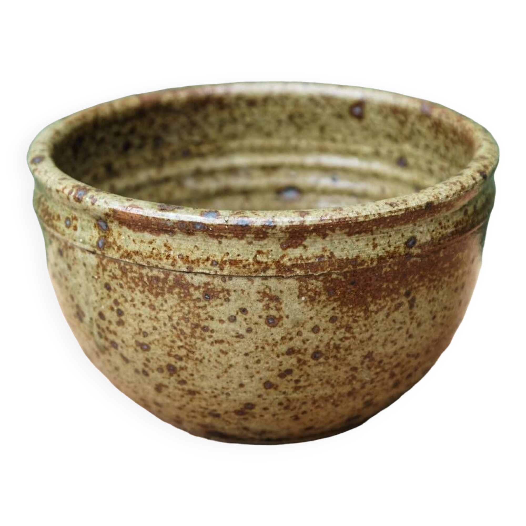 Pyrite stoneware bowl signed Baudard