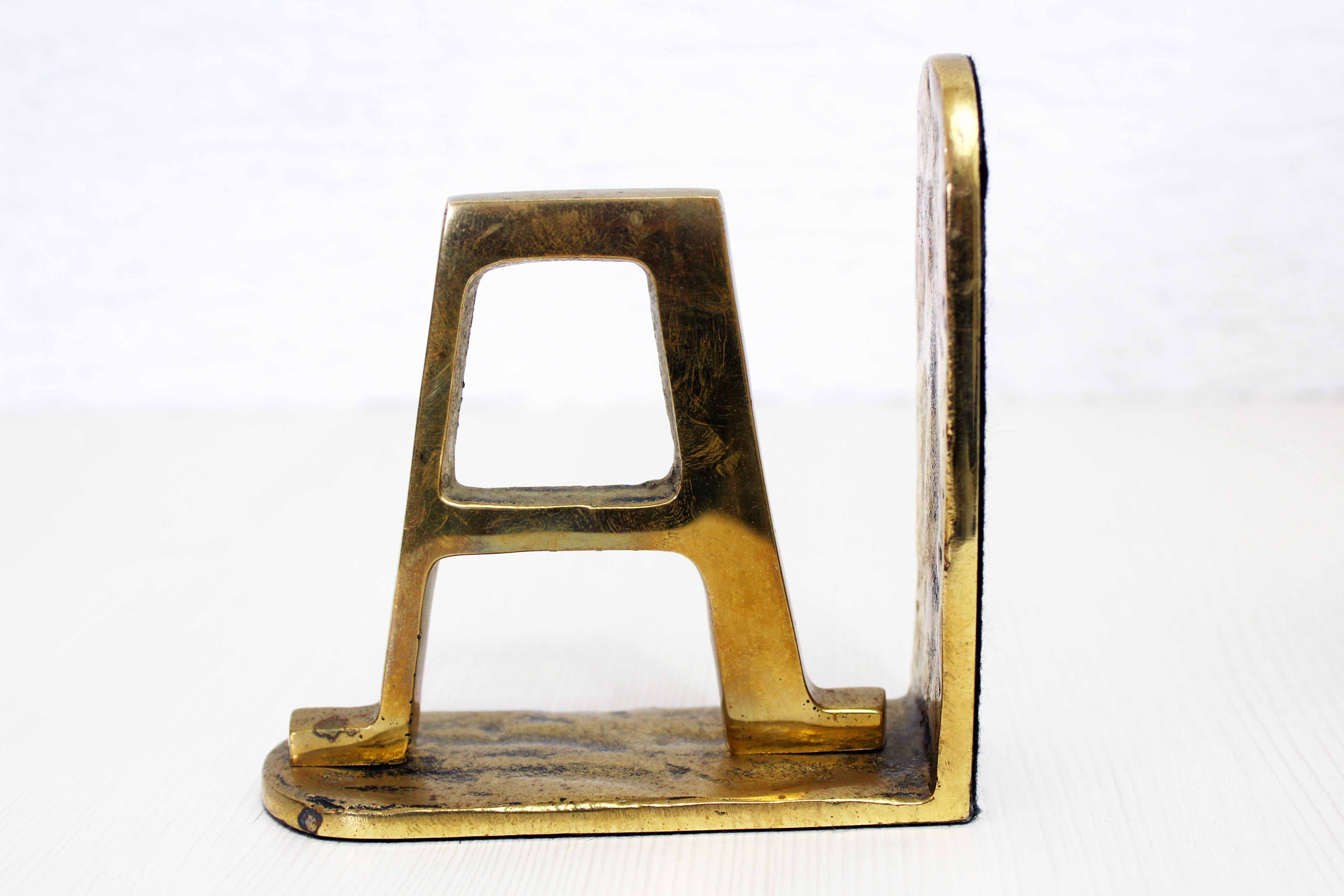 Bookends "Alpha Omega" brass