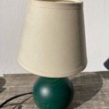 Green ball wood bedside lamp