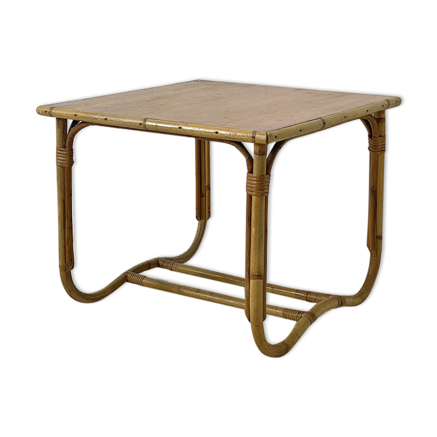 Vintage rattan coffee table 60's