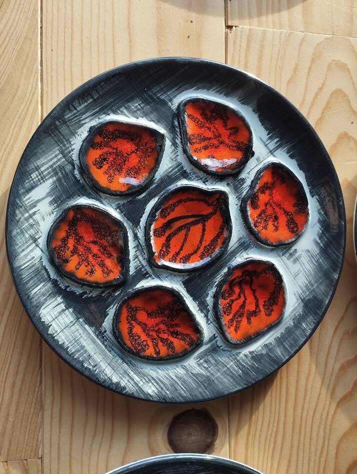 Ensemble de 6 assiettes à huitres