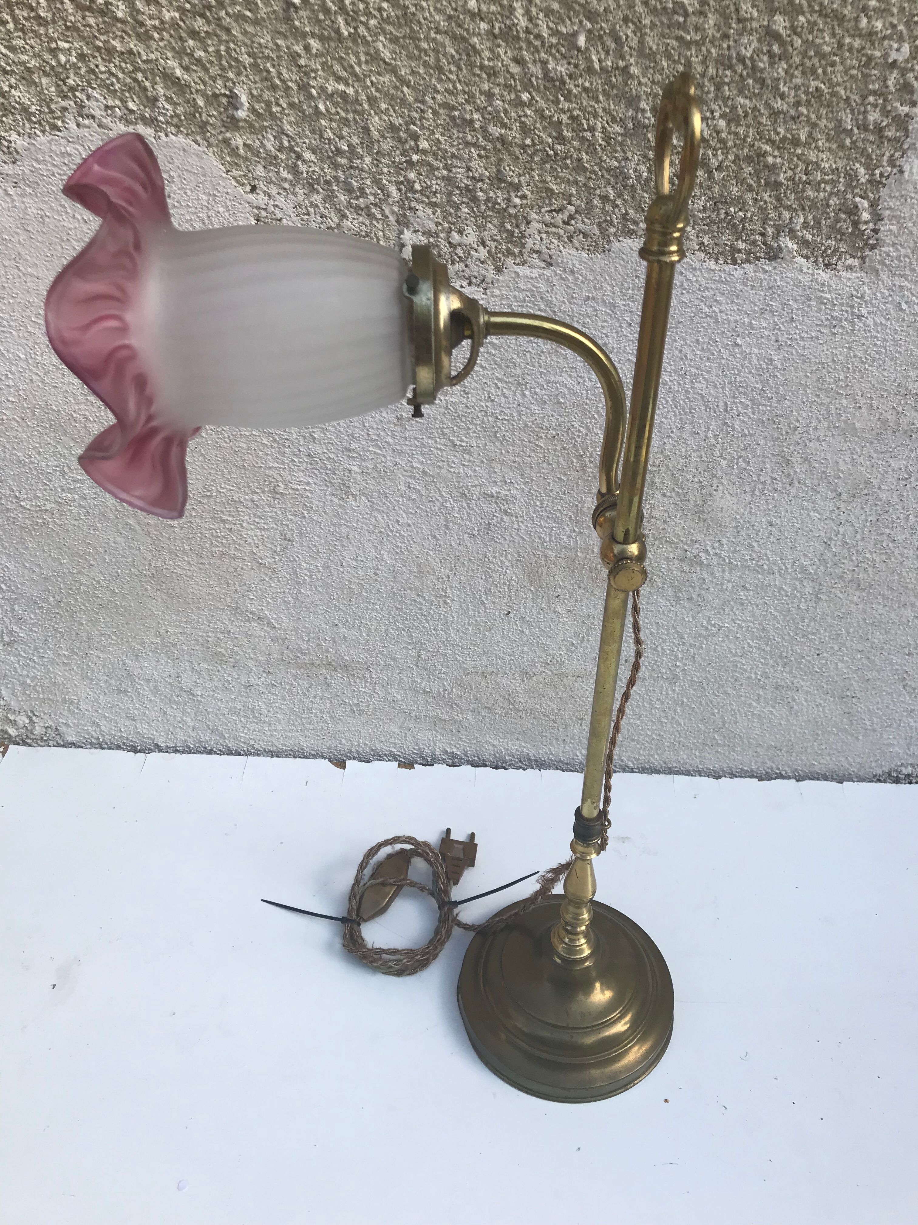 Old brass foot lamp