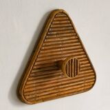 Patère murale en rotin moderne du milieu du siècle